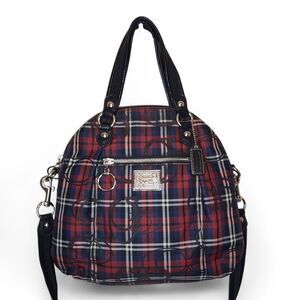 Coach 18714 Poppy Bag Plaid Tartan Satchel Crossbody Hobo Purse